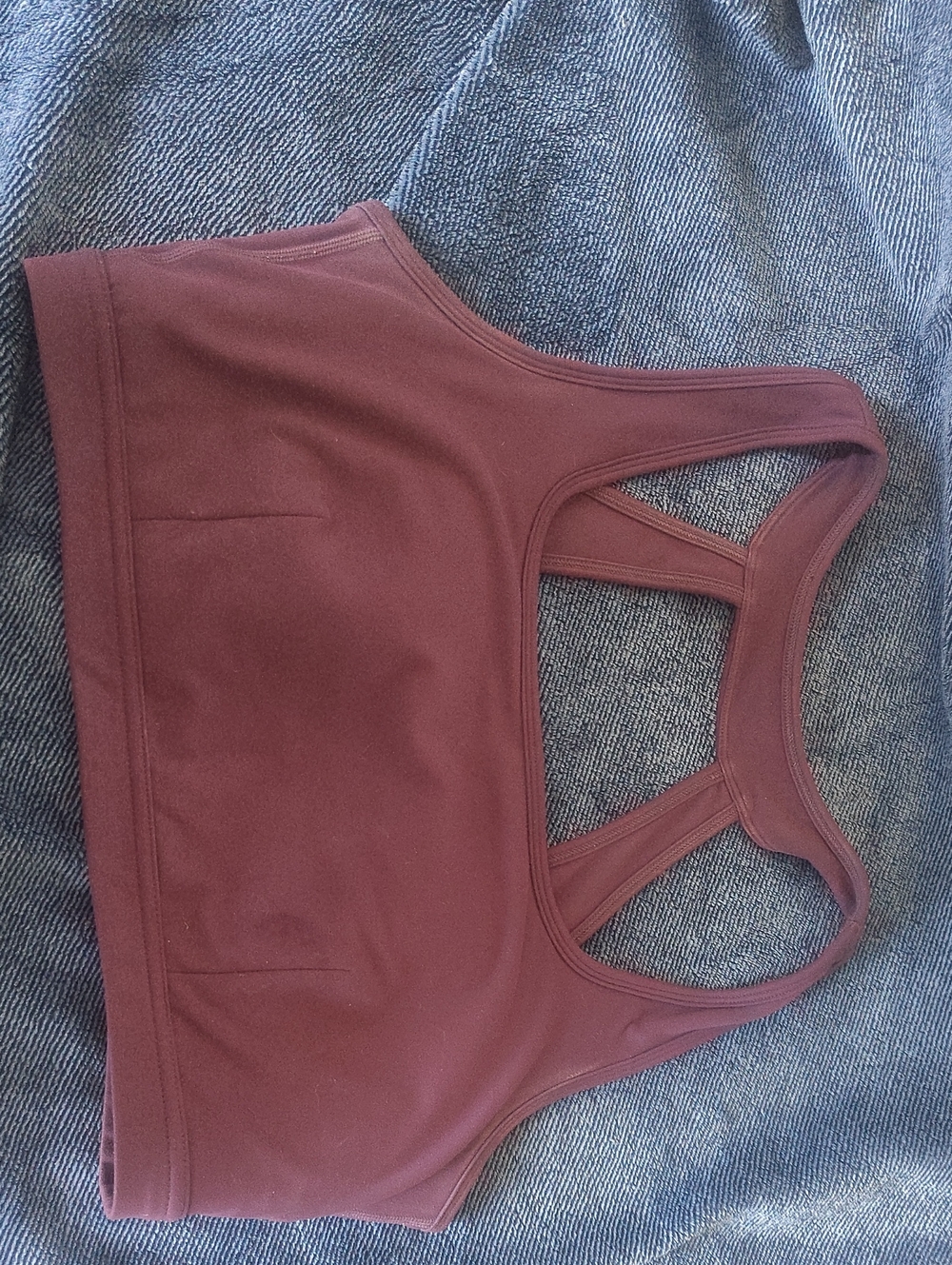 POPFLEX Seamless Racerback Sports Bra in Burgundy Plum